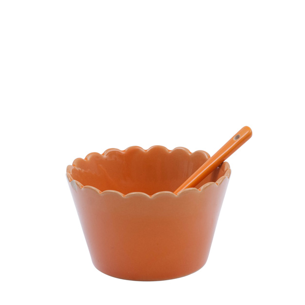 BOWL WITH SPOON ORANGE in the group Sale / Other Decorations at Miljögården (541032)