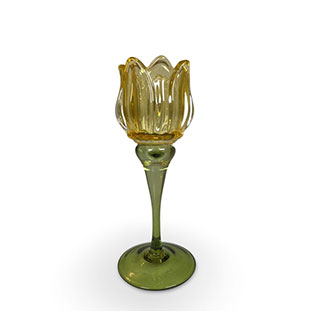 CANDLE HOLDER TULIP YELLOW