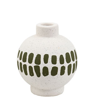 CANDLE HOLDER KLANG SMALL GREEN/WHITE