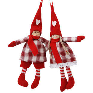 HANGING DECORATION CHRISTMAS CHILDREN CHECKED 2ASS