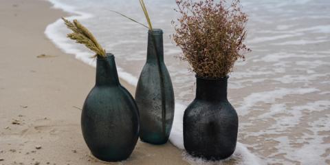 Vases in recycled glass