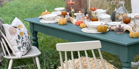 Herbstliche Tafel auf dem Land
