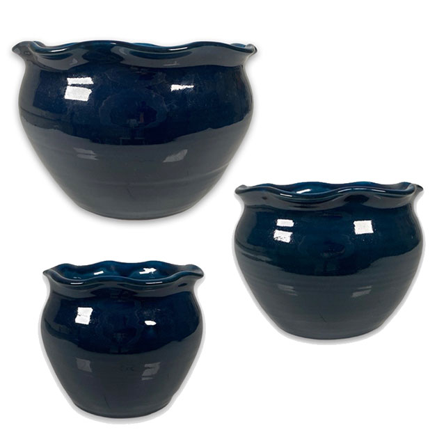 GRACE POT SWIRL NAVY i gruppen Krukor & Vaser / Utekrukor hos Miljögården (029880)