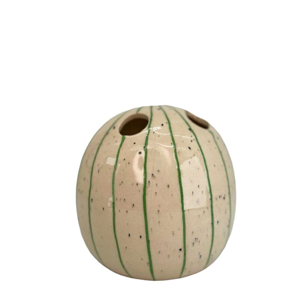 VASE STRIPES GREEN S i gruppen Krukor & Vaser / VASER & KANNOR hos Miljögården (072460-1)