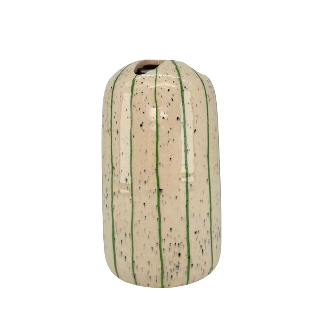 VASE STRIPES GREEN L i gruppen Krukor & Vaser / VASER & KANNOR hos Miljögården (072460-2)