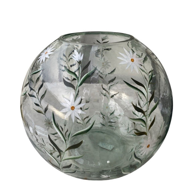 HANDPAINTED CANDLE HOLDER EDELWEISS MEDIUM i gruppen Krukor & Vaser / VASER & KANNOR hos Miljögården (135788)