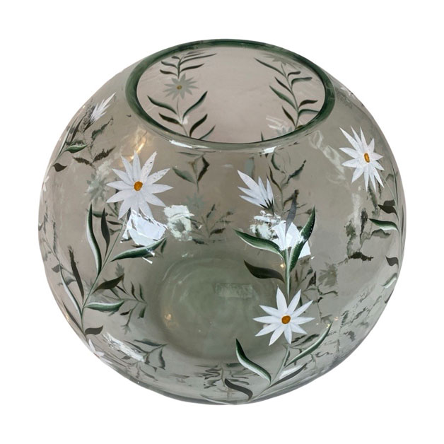 HANDPAINTED CANDLE HOLDER EDELWEISS LARGE i gruppen Krukor & Vaser / VASER & KANNOR hos Miljögården (135888)