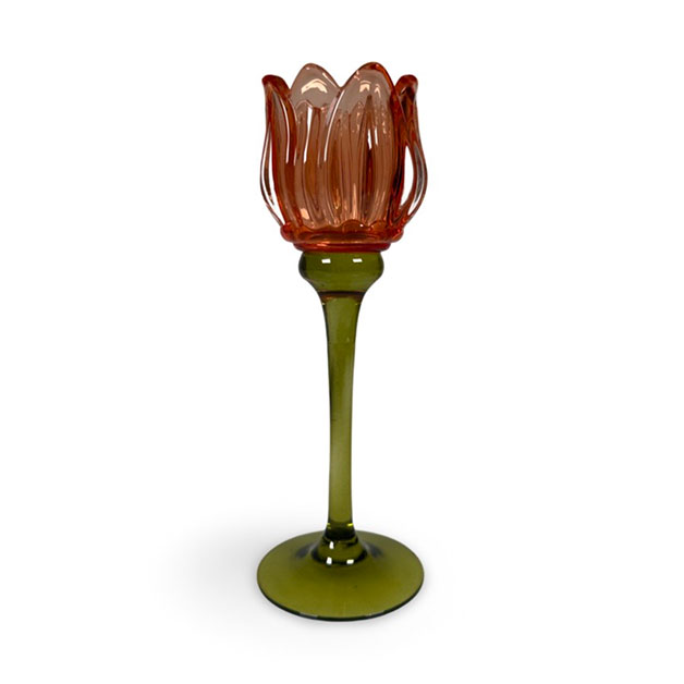 CANDLE HOLDER TULIP ORANGE L i gruppen Dekoration / Ljuslyktor hos Miljögården (138330)