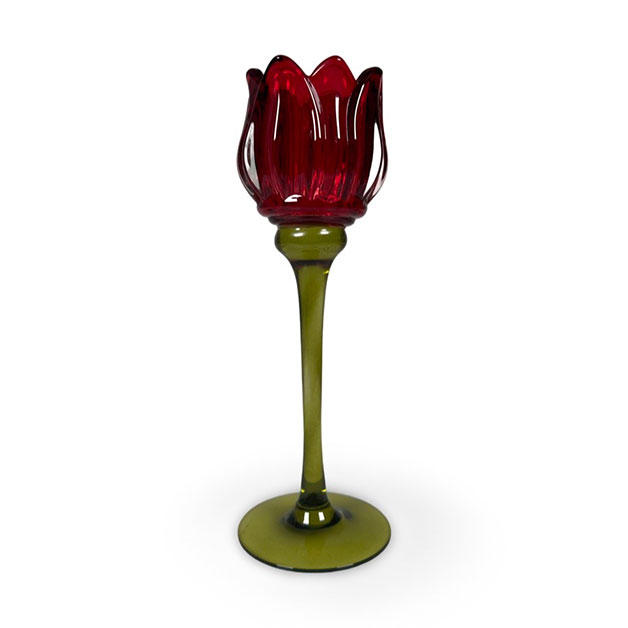 CANDLE HOLDER TULIP RED L i gruppen Dekoration / LJUSLYKTOR hos Miljögården (138340)