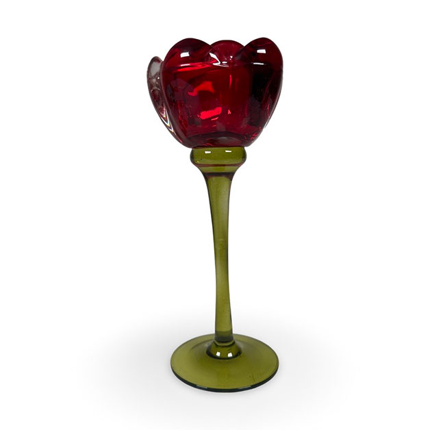 CANDLE HOLDER ROSE RED L i gruppen Sommar  / VÅR/SOMMAR 25 hos Miljögården (138440)