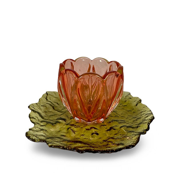 CANDLE HOLDER NYMPHAEA ORANGE i gruppen Dekoration / Ljuslyktor hos Miljögården (140430)