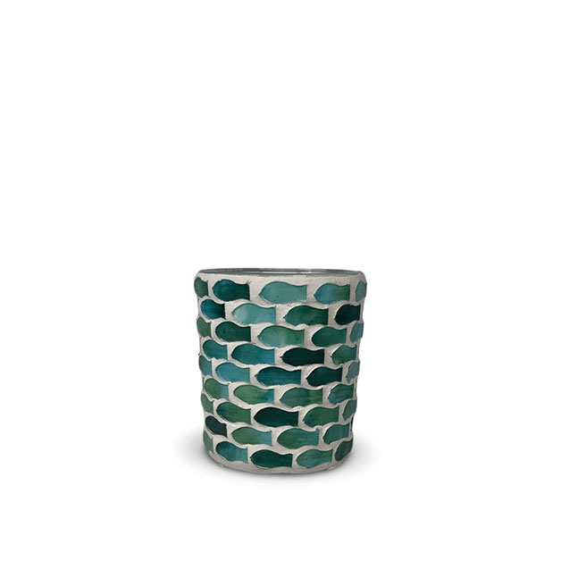 CANDLE HOLDER MOSAIK FISH BLUE S i gruppen Dekoration / SKÄRGÅRD hos Miljögården (148988-1)