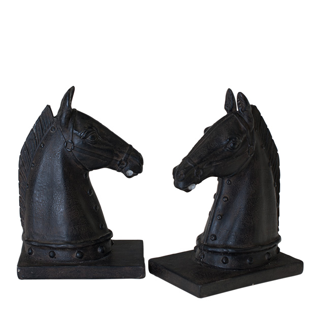 BOOKEND HORSEHEAD STARLIGHT 2/SET in the group Decoration / Sculptures & Bookends at Miljögården (180185)