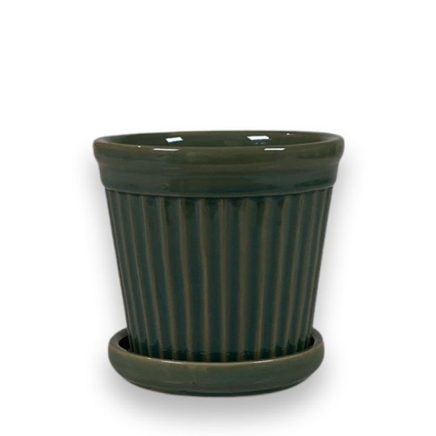 POT TERRA STRIPE GLAZE SLATE SMALL i gruppen Krukor & Vaser / INNEKRUKOR  hos Miljögården (244582)