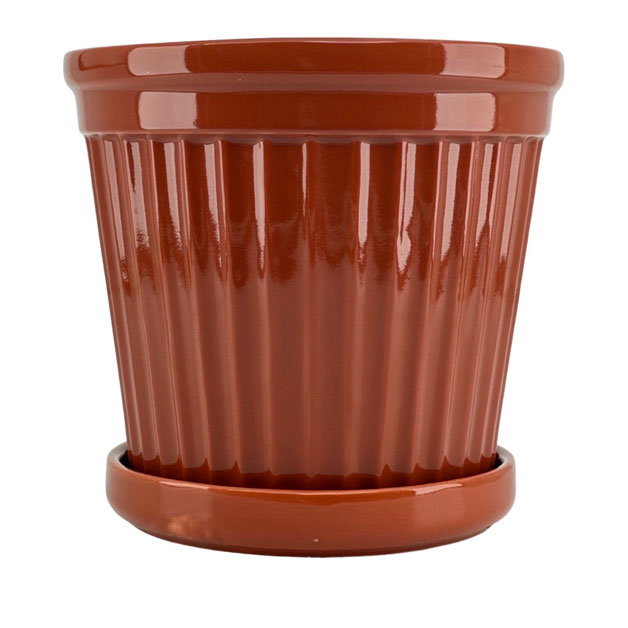 POT TERRA STRIPE GLAZE BURNT SIENNA XLARGE i gruppen Krukor & Vaser / INNEKRUKOR  hos Miljögården (244840)