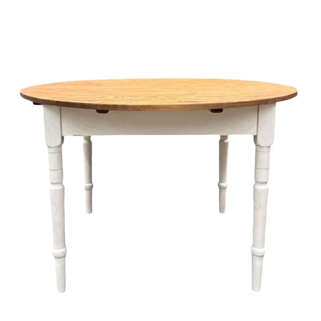 ROUND TABLE KRISTINA LIN VALNÖT/GRÄDDVIT i gruppen Möbler / MÖBELSERIER / Linoljabehandlat hos Miljögården (412408)