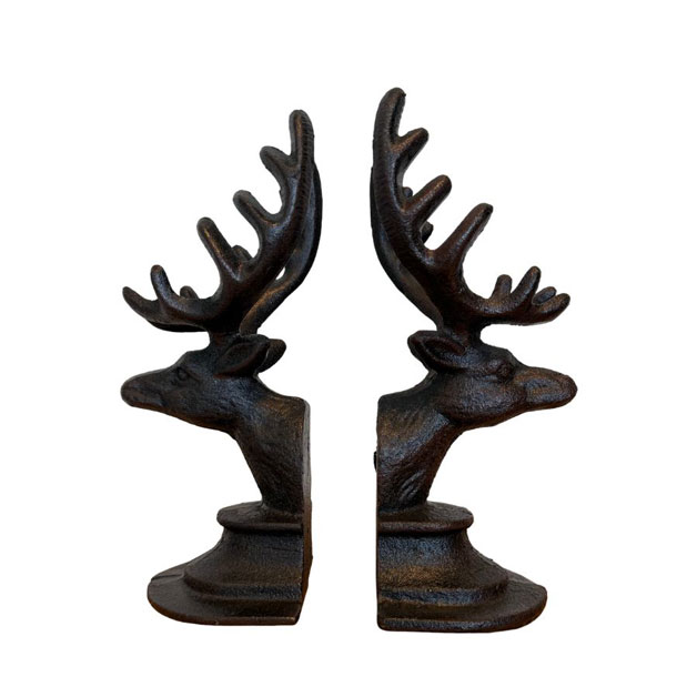 BOOK END REINDEER HEAD RUSTIC 2set i gruppen Trädgård / ÖVRIG DEKORATION hos Miljögården (526485)