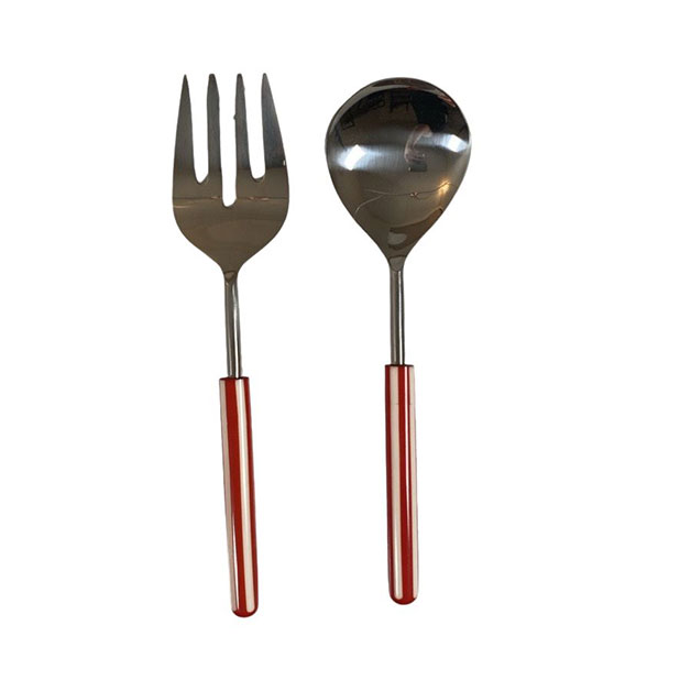 SALAD SERVERS STRIPE RED i gruppen Dukning / SERVERINGS-TILLBEHÖR / Servering & Dekoration hos Miljögården (547940)