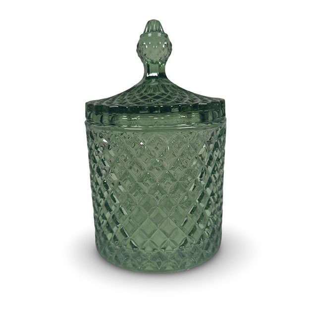 JAR CRYSTAL FLAT GREEN LARGE i gruppen Dekoration / Glasburkar hos Miljögården (585860)