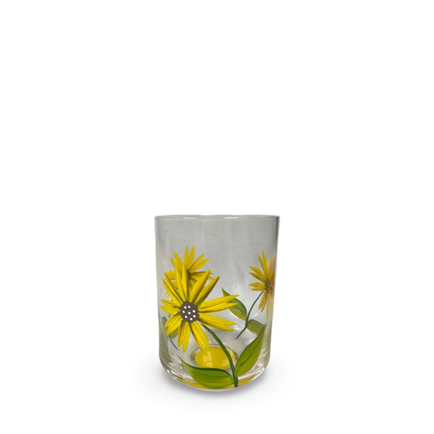 HANDPAINTED GLASS BLOOMY YELLOW i gruppen Sommar  / VÅR/SOMMAR 25 hos Miljögården (595710)