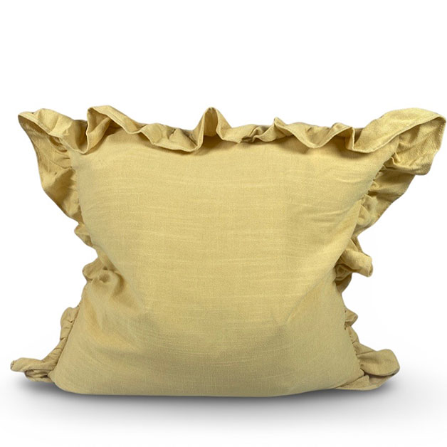 CUSHION COVER FLOUNCE YELLOW in the group Textiles / Cushion Covers / Plain cushion covers at Miljögården (683301)