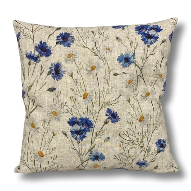 CUSHION COVER CORNFLOWER in the group Textiles / Cushion Covers / Patterned cushion covers at Miljögården (708888)