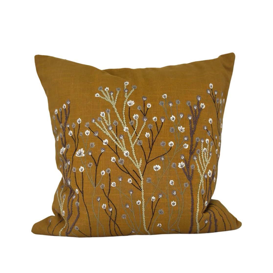 CUSHION COVER PANICULATA OCRA i gruppen Textilier / KUDDFODRAL / Broderade kuddfodral hos Miljögården (723010)