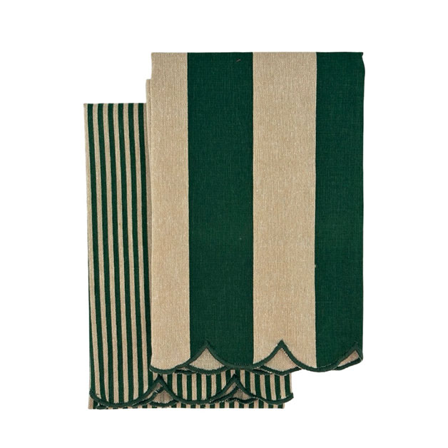 KITCHEN TOWEL SCALLOP GREEN 2ass i gruppen Textilier / KÖKSTEXTILIER hos Miljögården (725560)