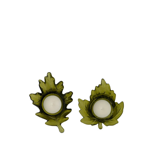 CANDLE HOLDER LEAF GREEN i gruppen Dekoration / LJUSLYKTOR hos Miljögården (732660)