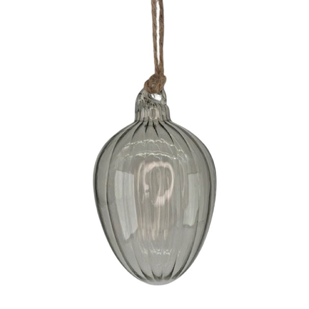HANGING EGG SHEERE SWIRL LIGHT GREY S i gruppen Säsong / PÅSK / Påskägg hos Miljögården (800501-1)