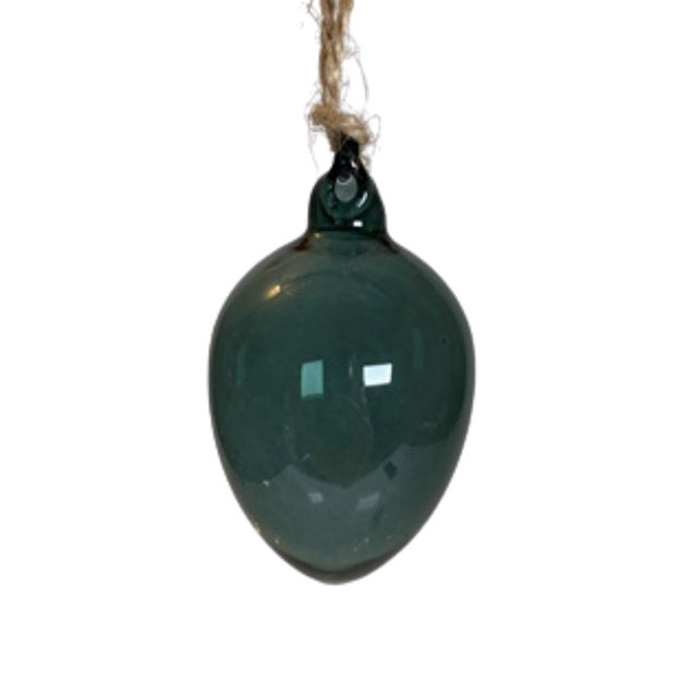 HANGING EGG SHEERE PETROL SMALL in the group Season / EASTER / Easter egg at Miljögården (800582)