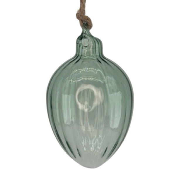 HANGING EGG SHEERE SWIRL SMOKE GREEN L i gruppen Säsong / PÅSK / Påskägg hos Miljögården (800602-1)