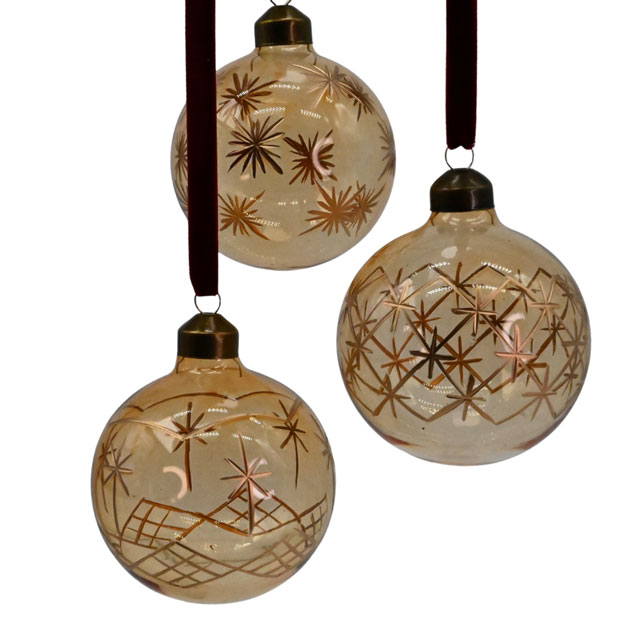 ORNAMENT CLEAR LIGHT BROWN SPARKLING STAR i gruppen Säsong / JUL / Hängande dekoration hos Miljögården (968116)