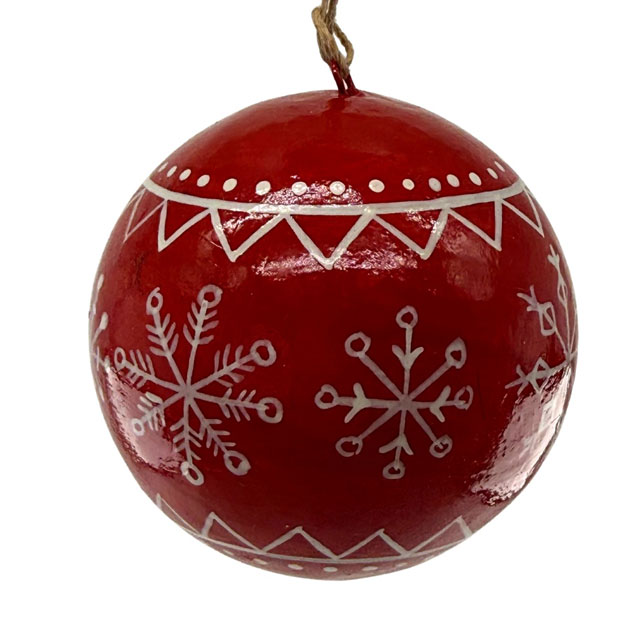 HANDPAINTED ORNAMENT SNOW i gruppen Säsong / JUL / Hängande dekoration hos Miljögården (968440)