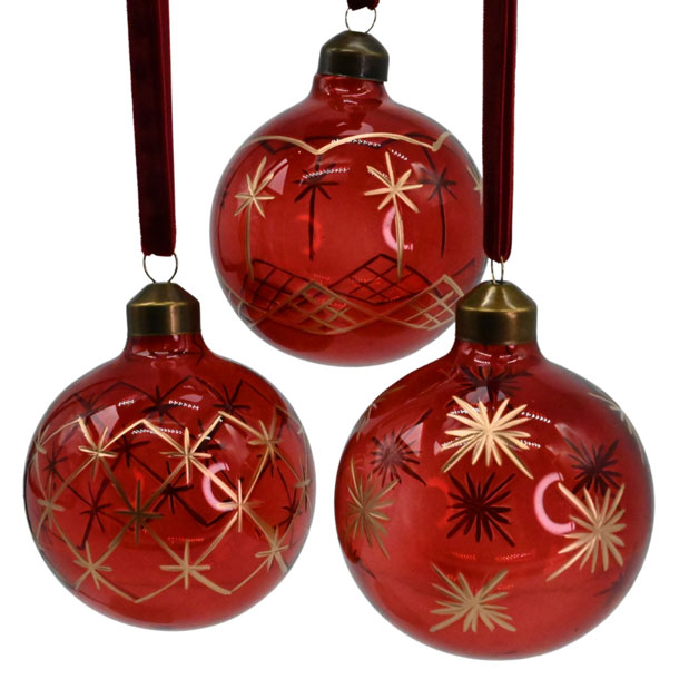 ORNAMENT CLEAR RED SPARKLING STAR i gruppen Säsong / JUL / Hängande dekoration hos Miljögården (968540)