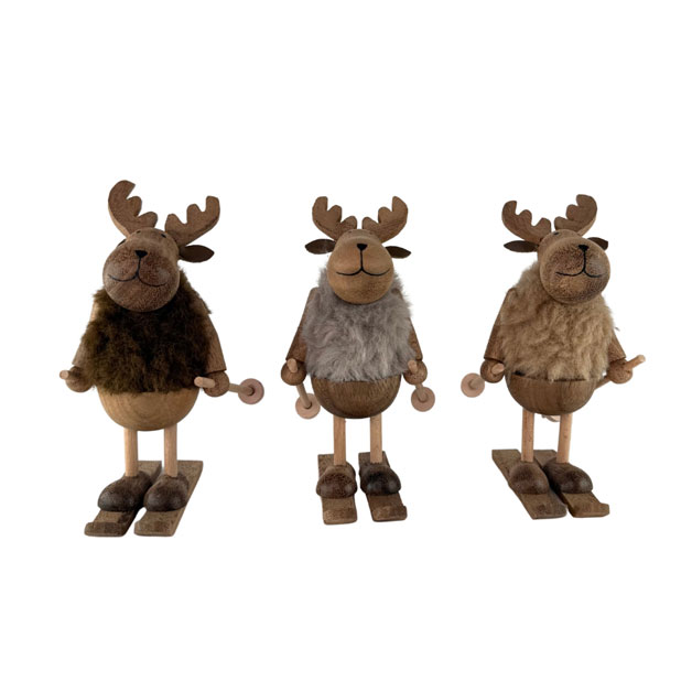 DECORATION YULE SKIING MOOSE 3 set i gruppen Säsong / JUL / Juldekoration hos Miljögården (993750)