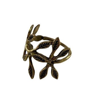 NAPKIN RING LEAF CROWN BRASS