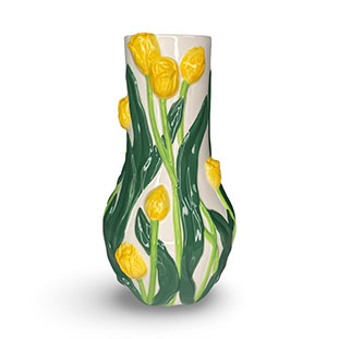 BOTANICA HANDPAINTED YELLOW TULIP WILD URN