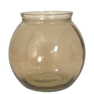 VASE ARRONDI BROWN SMALL RECYCLED GLASS
