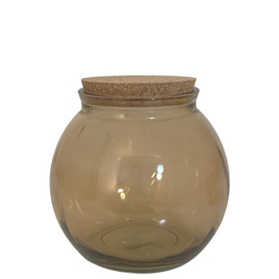 JAR RUCHE BROWN SMALL RECYCLED GLASS