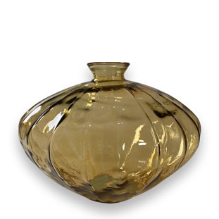 RECYCLED GLASS VASE ROMAN LOW BRIGHT SAND
