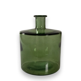 RECYCLED GLASS VASE ANGULAR SMALL GREEN