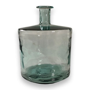RECYCLED GLASS VASE ANGULAR LARGE CLEAR