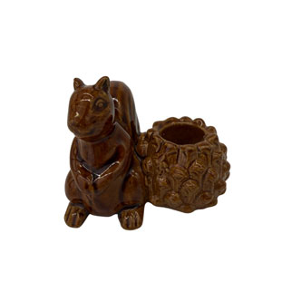 CANDLE HOLDER PINECONE BUDDY BROWN