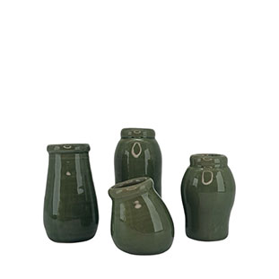 MINI VASE WONKY 4set GREEN