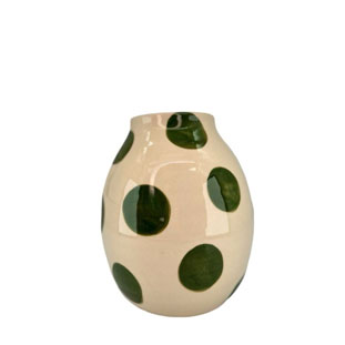 VASE DOTS GREEN