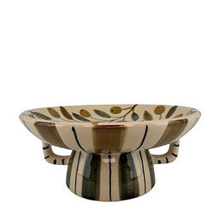 CAKE PLATE OLIVE STRIPE