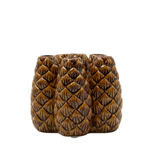 VASE MORI PINECONE BROWN