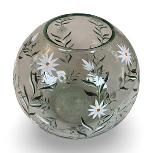 HANDPAINTED CANDLE HOLDER EDELWEISS LARGE