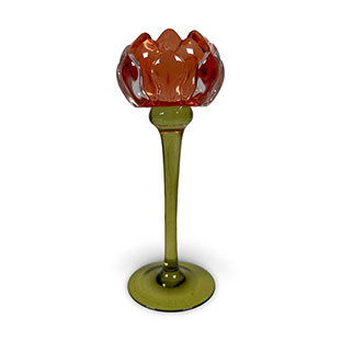 CANDLE HOLDER PROTEA ORANGE L